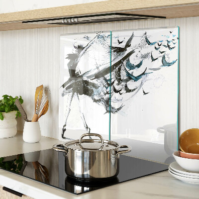 Glass chopping board Winged Dance