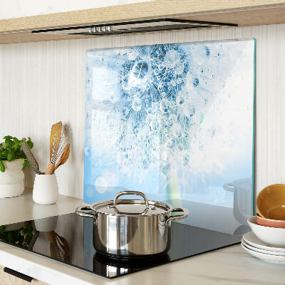 Glass kitchen board Dandelion flower with water drops