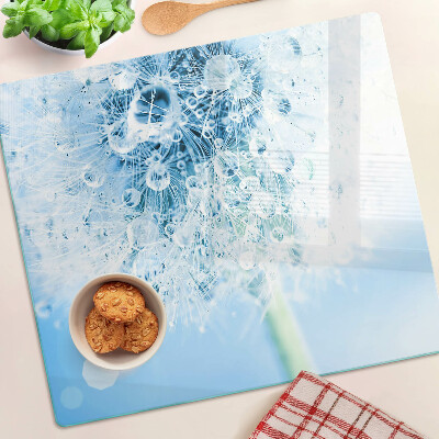 Glass kitchen board Dandelion flower with water drops