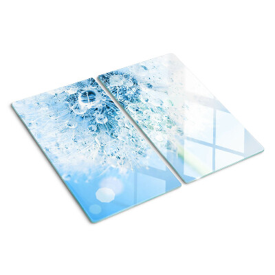 Glass kitchen board Dandelion flower with water drops