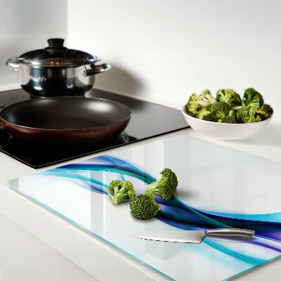 Glass chopping board Waves in shades of blue and turquoise