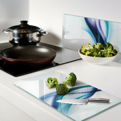 Glass chopping board Waves in shades of blue and turquoise