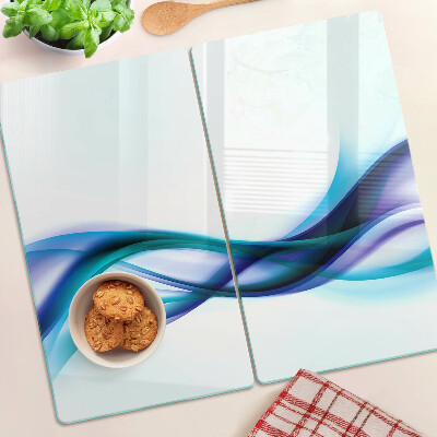 Glass chopping board Waves in shades of blue and turquoise