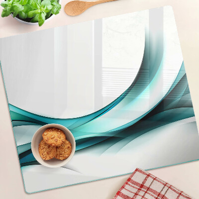 Glass chopping board Waves in shades of blue