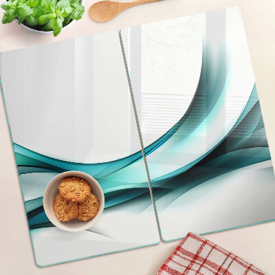 Glass chopping board Waves in shades of blue
