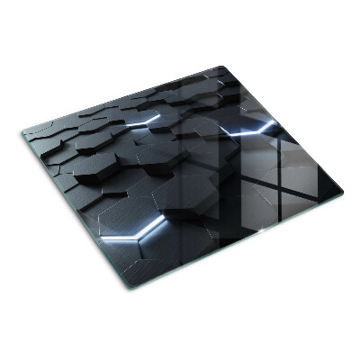 Glass kitchen board Hexagonal pattern with 3D effect