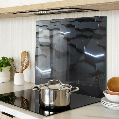 Glass kitchen board Hexagonal pattern with 3D effect