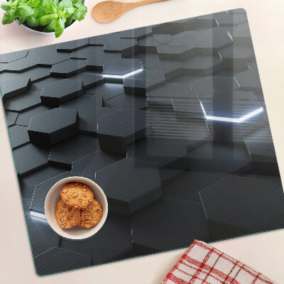 Glass kitchen board Hexagonal pattern with 3D effect