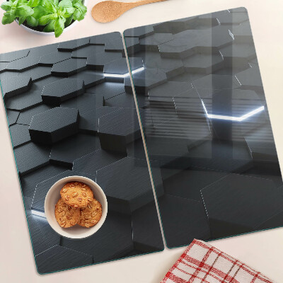 Glass kitchen board Hexagonal pattern with 3D effect