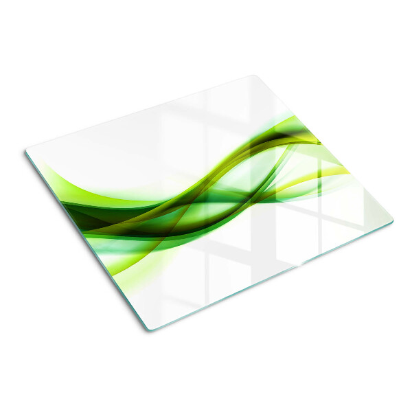 Glass kitchen board Waves in shades of green