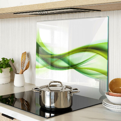 Glass kitchen board Waves in shades of green