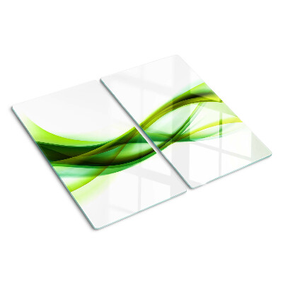 Glass kitchen board Waves in shades of green