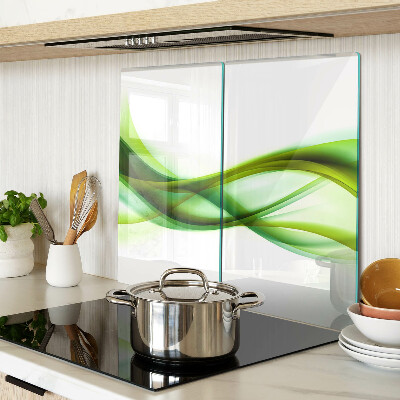 Glass kitchen board Waves in shades of green