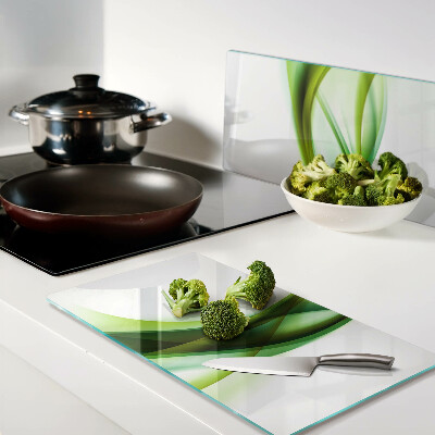 Glass kitchen board Waves in shades of green