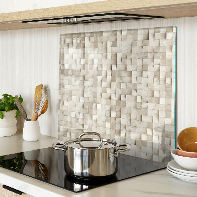 Glass kitchen board Mosaic motif in neutral shades