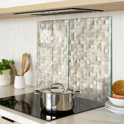 Glass kitchen board Mosaic motif in neutral shades