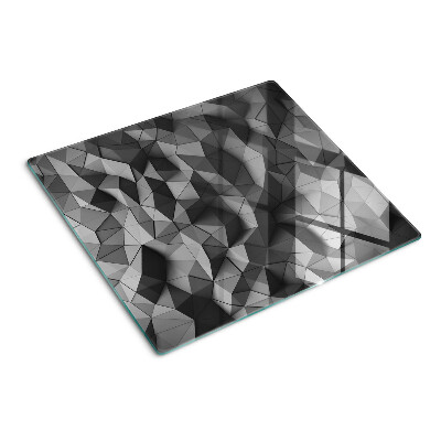 Glass chopping board Abstract geometric pattern in shades of gray