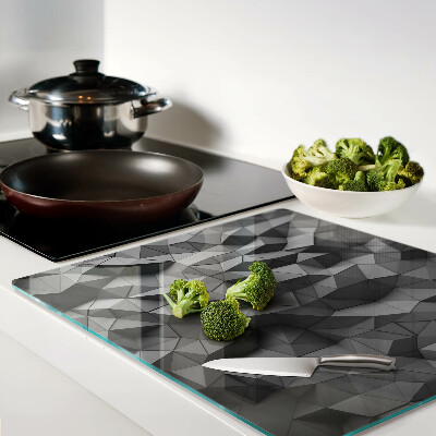 Glass chopping board Abstract geometric pattern in shades of gray