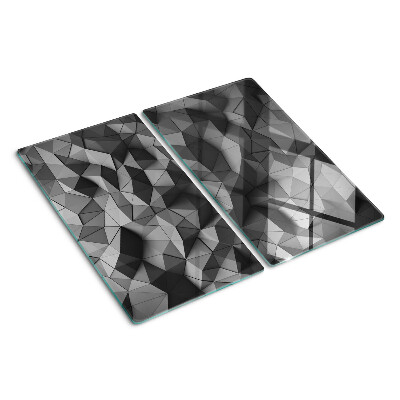 Glass chopping board Abstract geometric pattern in shades of gray