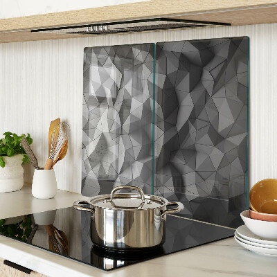 Glass chopping board Abstract geometric pattern in shades of gray