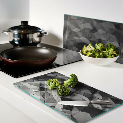 Glass chopping board Abstract geometric pattern in shades of gray