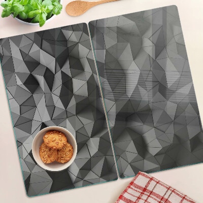 Glass chopping board Abstract geometric pattern in shades of gray