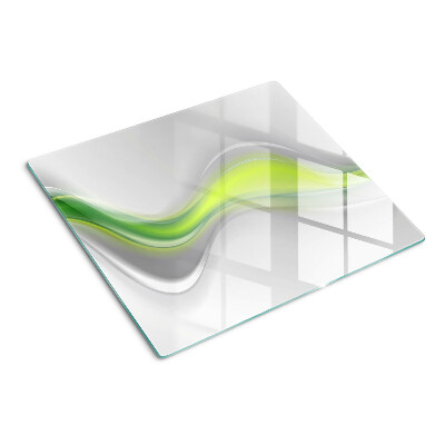Glass chopping board Waves in shades of green