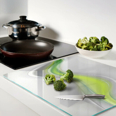 Glass chopping board Waves in shades of green