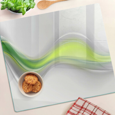 Glass chopping board Waves in shades of green