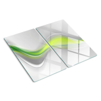 Glass chopping board Waves in shades of green