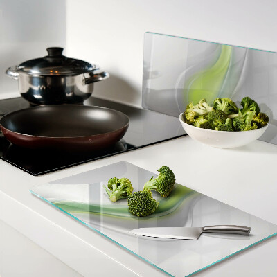 Glass chopping board Waves in shades of green