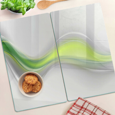 Glass chopping board Waves in shades of green
