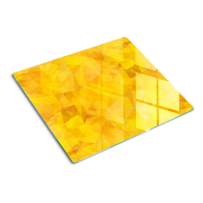 Glass kitchen board Yellow Geometric Mosaic