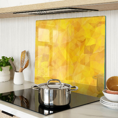 Glass kitchen board Yellow Geometric Mosaic