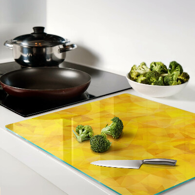 Glass kitchen board Yellow Geometric Mosaic