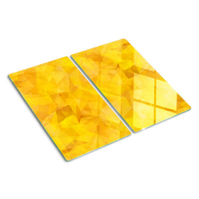 Glass kitchen board Yellow Geometric Mosaic