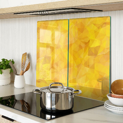 Glass kitchen board Yellow Geometric Mosaic