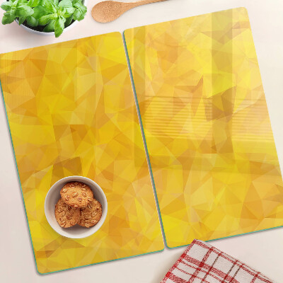 Glass kitchen board Yellow Geometric Mosaic