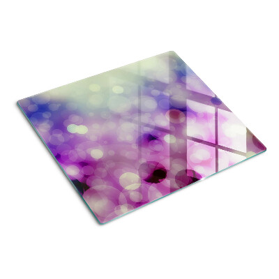Glass kitchen board Bokeh in shades of purple and pink