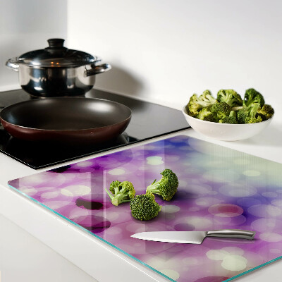 Glass kitchen board Bokeh in shades of purple and pink