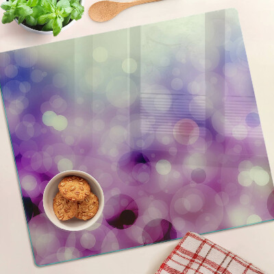 Glass kitchen board Bokeh in shades of purple and pink