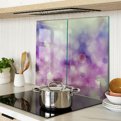 Glass kitchen board Bokeh in shades of purple and pink