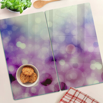 Glass kitchen board Bokeh in shades of purple and pink
