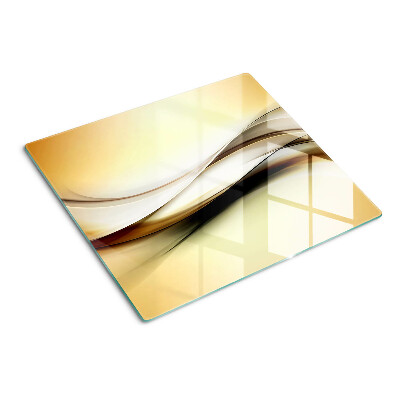 Glass chopping board Abstract waves in shades of beige