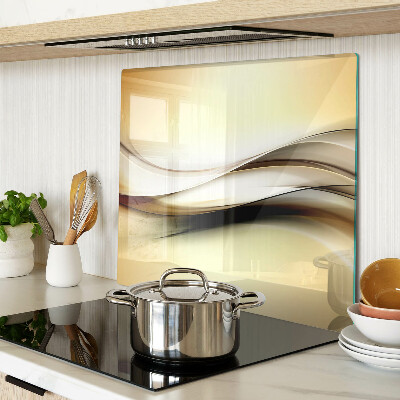 Glass chopping board Abstract waves in shades of beige