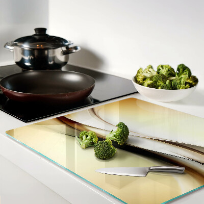 Glass chopping board Abstract waves in shades of beige
