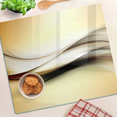 Glass chopping board Abstract waves in shades of beige