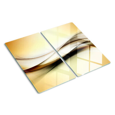 Glass chopping board Abstract waves in shades of beige