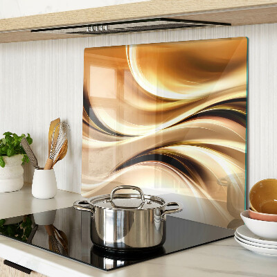 Glass chopping board Abstract waves in shades of gold