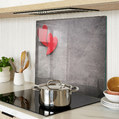 Glass chopping board Heart in the background of the window